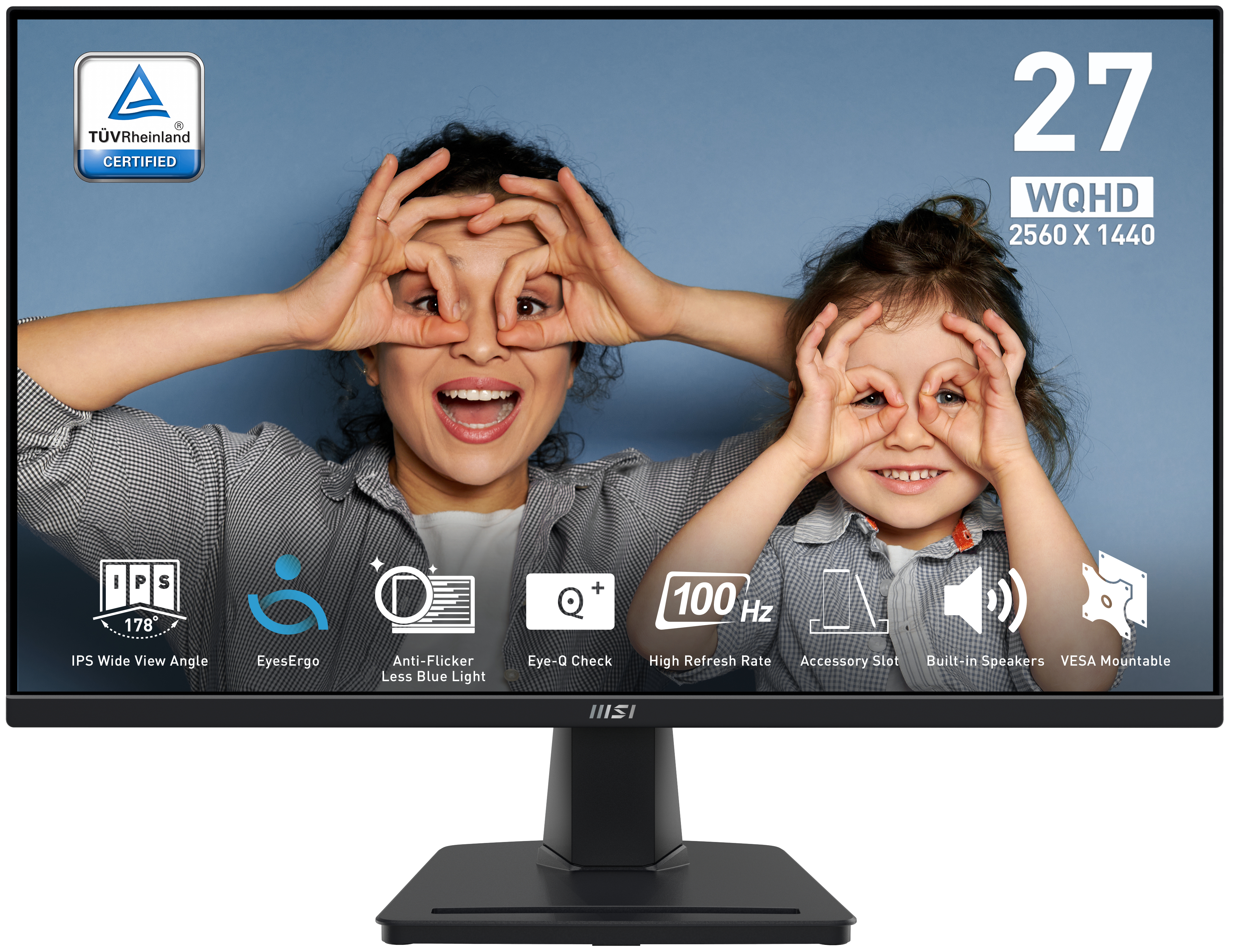 MSI Pro MP275Q 27in WQHD IPS 100Hz EyesErgo Monitor PROMP275Q