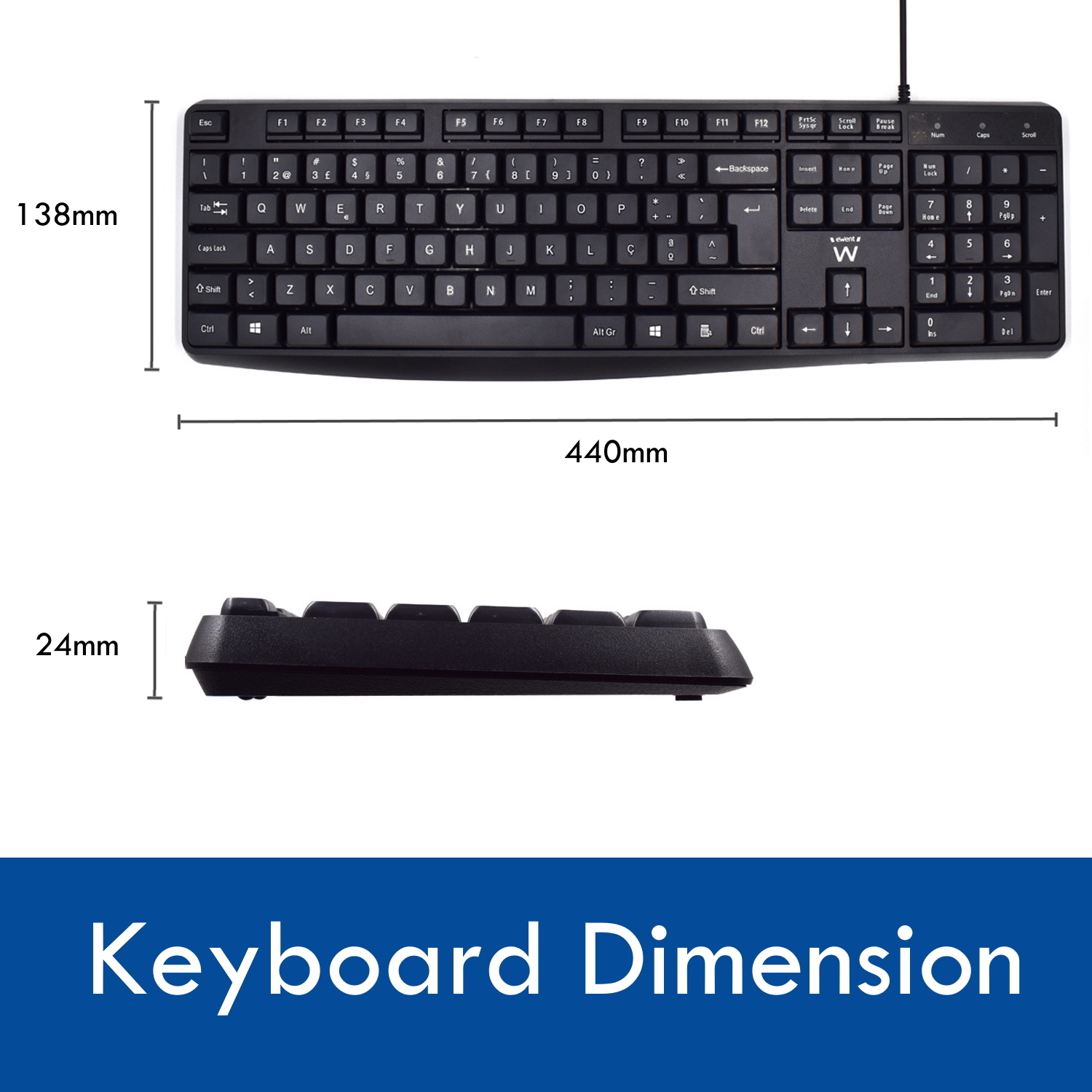 Ewent EW3007 keyboard Mouse included Office USB QWERTY Portuguese Black – image 5