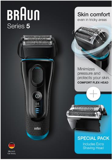 Braun Series 5 5140s Foil shaver Trimmer Black, Blue – image 1