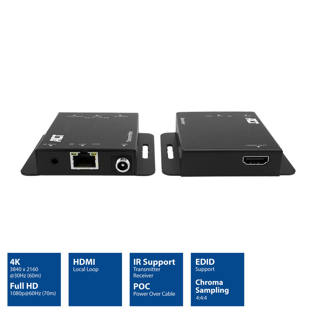 ACT 4K HDMI 1.4 extender set over CAT6 UTP with IR support, 40 meters – image 2