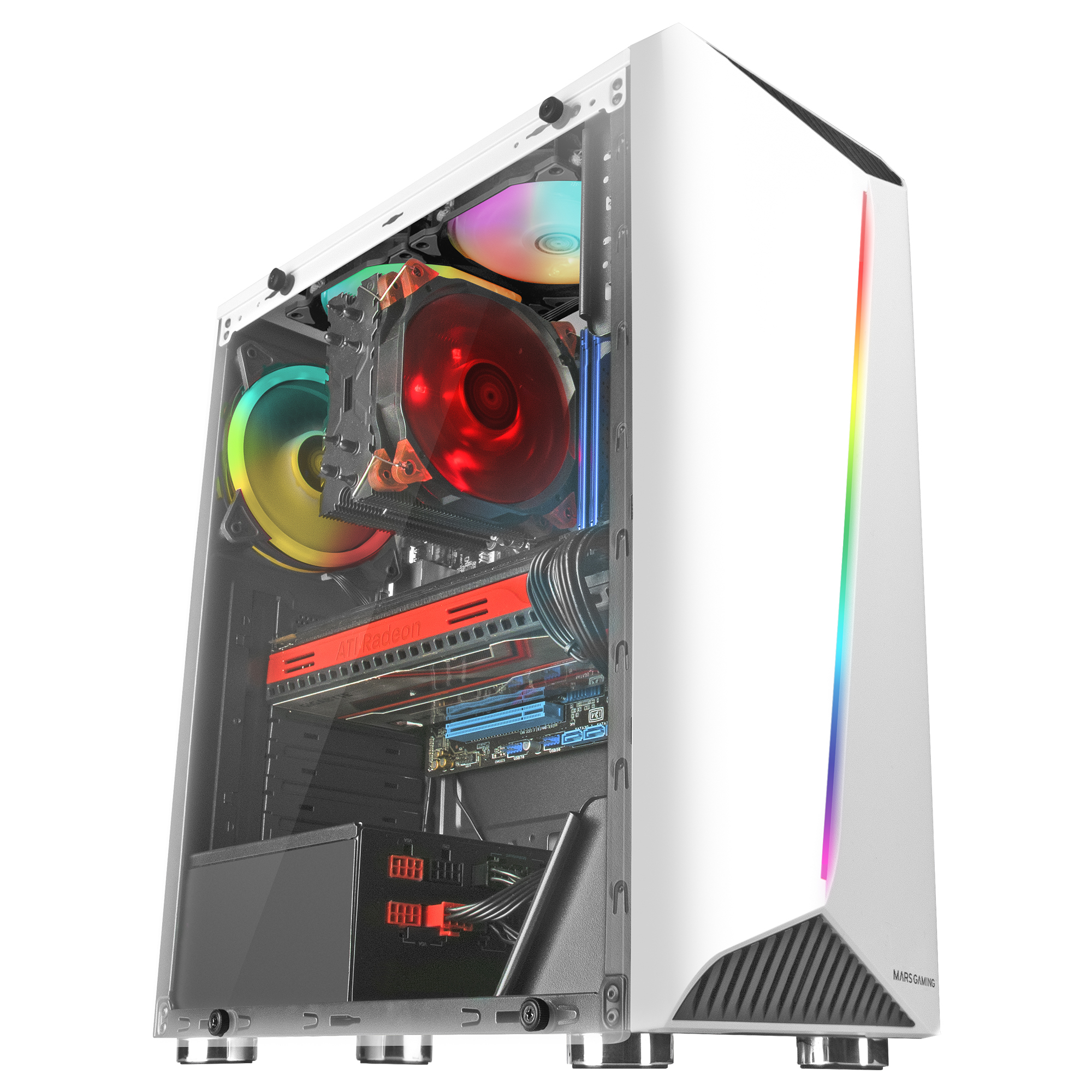 Mars Gaming MCXW computer case Tower Black, White – image 3