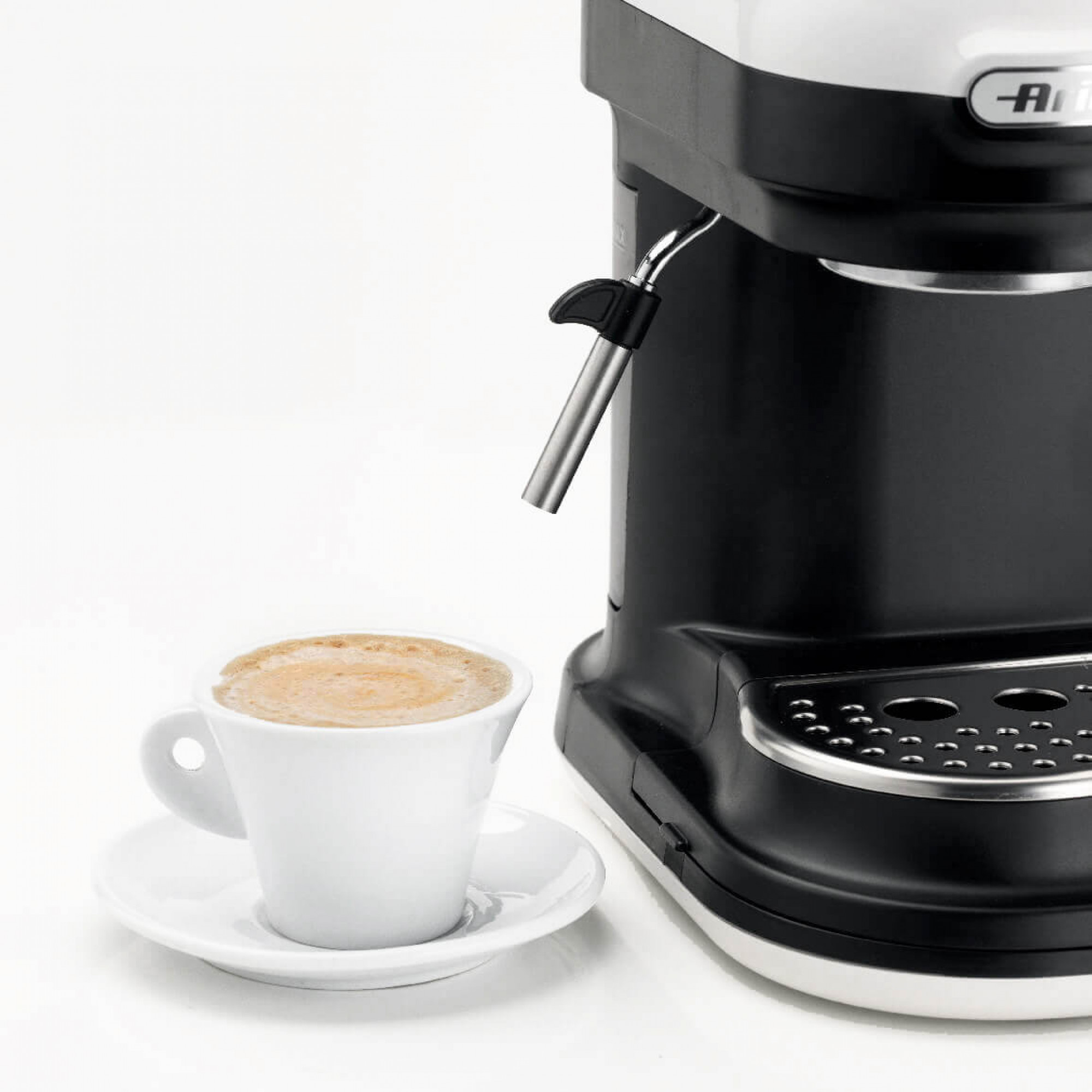 Ariete 1318 Moderna Espresso Machine with Integrated Coffee Grinder, For Coffee Beans and Ground Coffee, Milk Frothing Cappuccino Maker, 1 and 2 Cup Filter, 108 – image 2