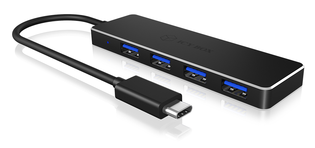 ICY BOX IB-HUB1410-C3 USB 3.2 Gen 1 (3.1 Gen 1) Type-C 5000 Mbit/s Black