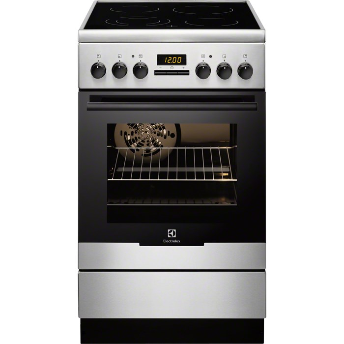 Electrolux EKC54550OX Freestanding cooker Electric Ceramic hob Black, White