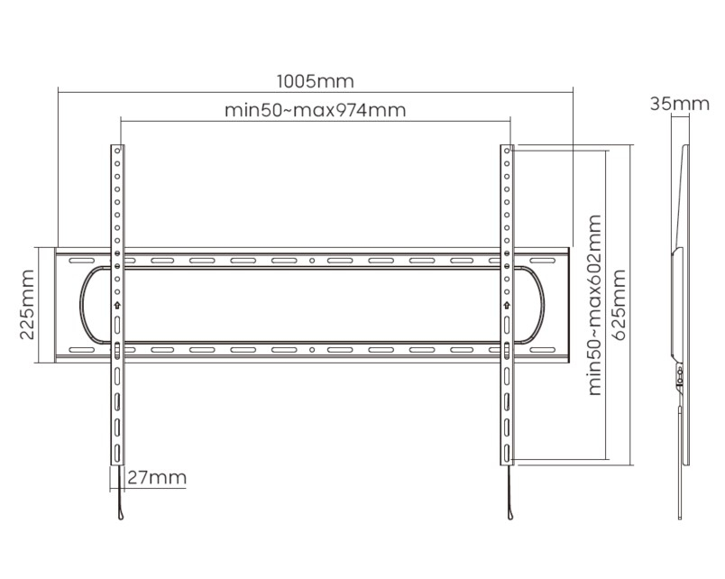 Equip 60"-120" Heavy-Duty Fixed TV Mount Bracket – image 8