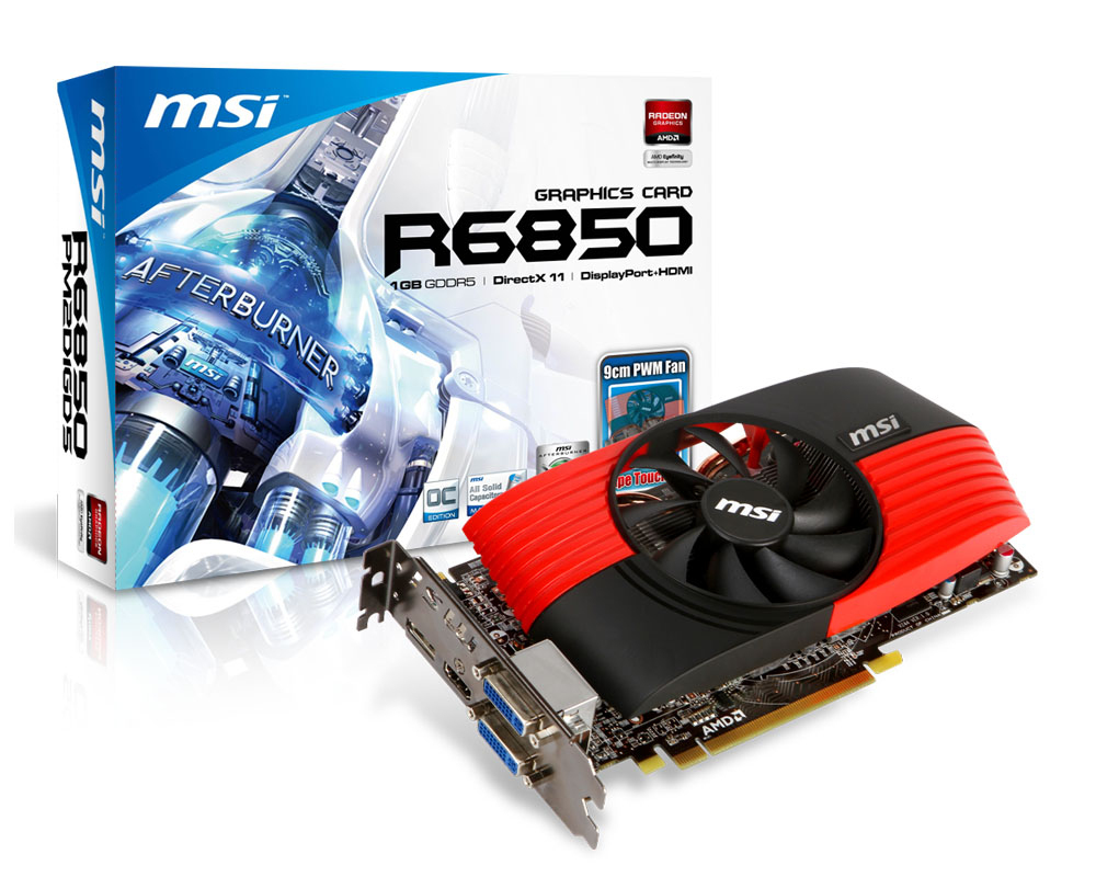 MSI R6850-PM2D1GD5/OC graphics card AMD