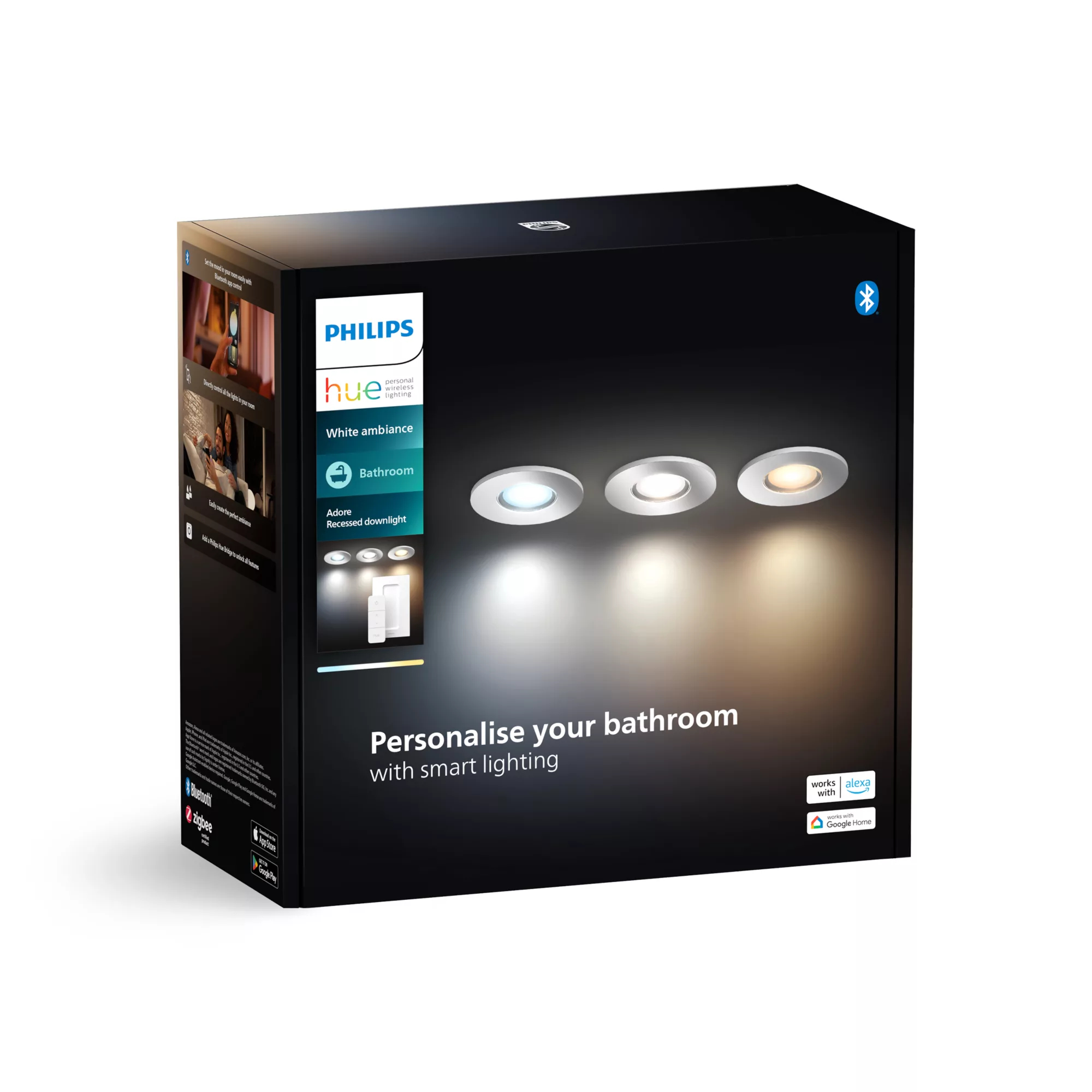 Philips by Signify Philips Hue White ambience Adore bathroom recessed downlight (3-pack) – image 4