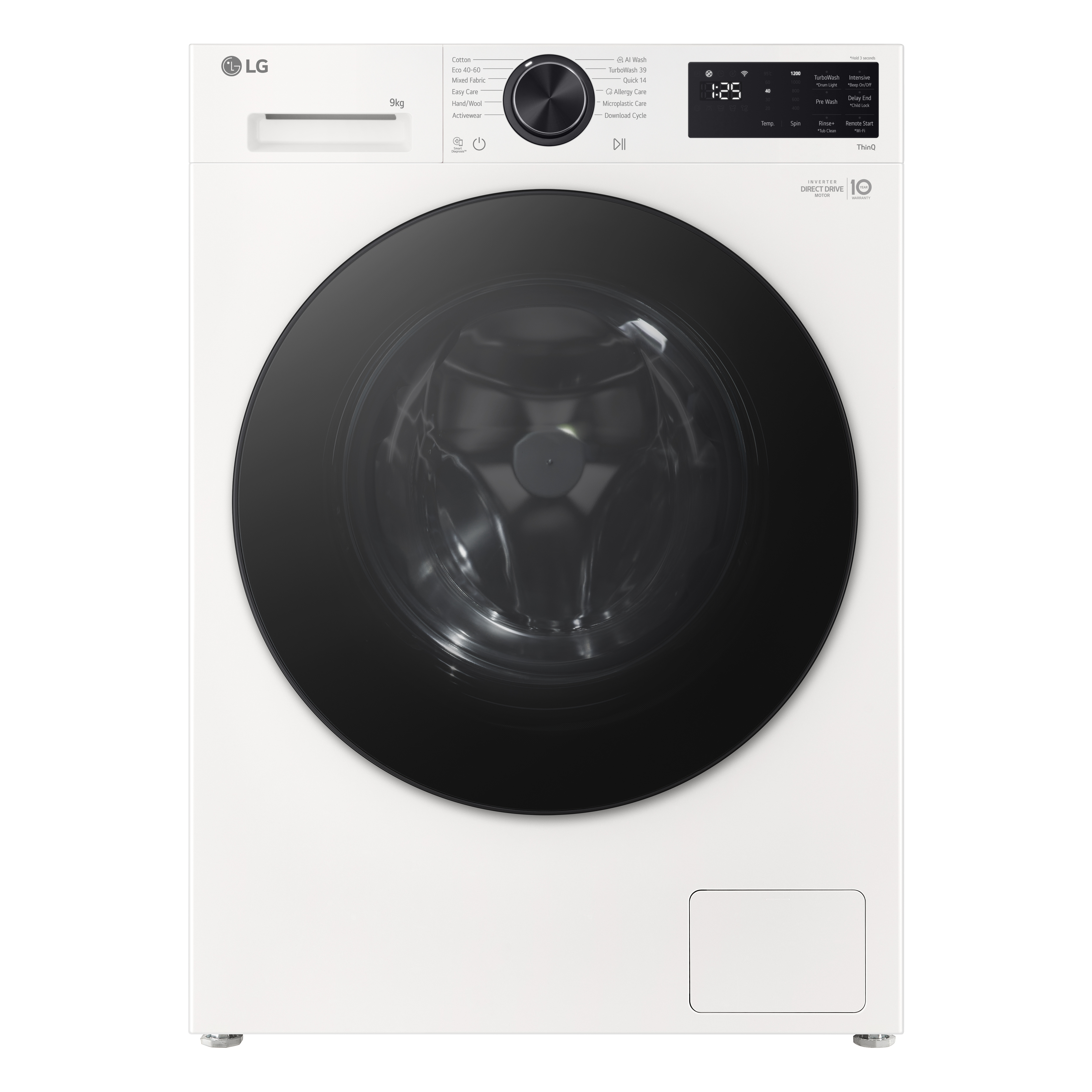 LG 9kg 1200rpm Washing Machine - White — vue 1 sur 8
