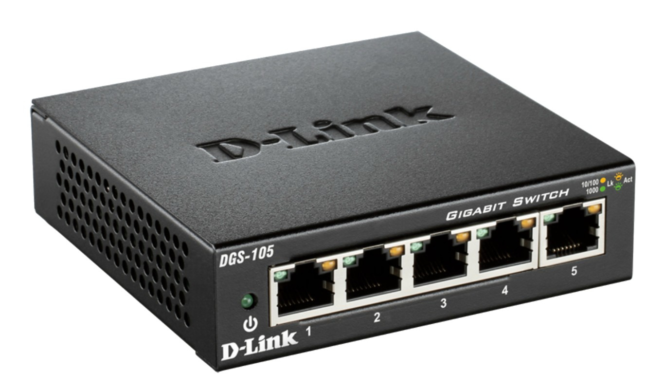D-Link DGS-105 network switch Unmanaged L2 Gigabit Ethernet (10/100/1000) Desktop Black – image 3