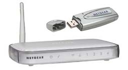 NETGEAR 54 Mbps Wireless Cable Router with 4-port Switch & 802.11g 54 Mbps Wireless USB 2.0 Adapter