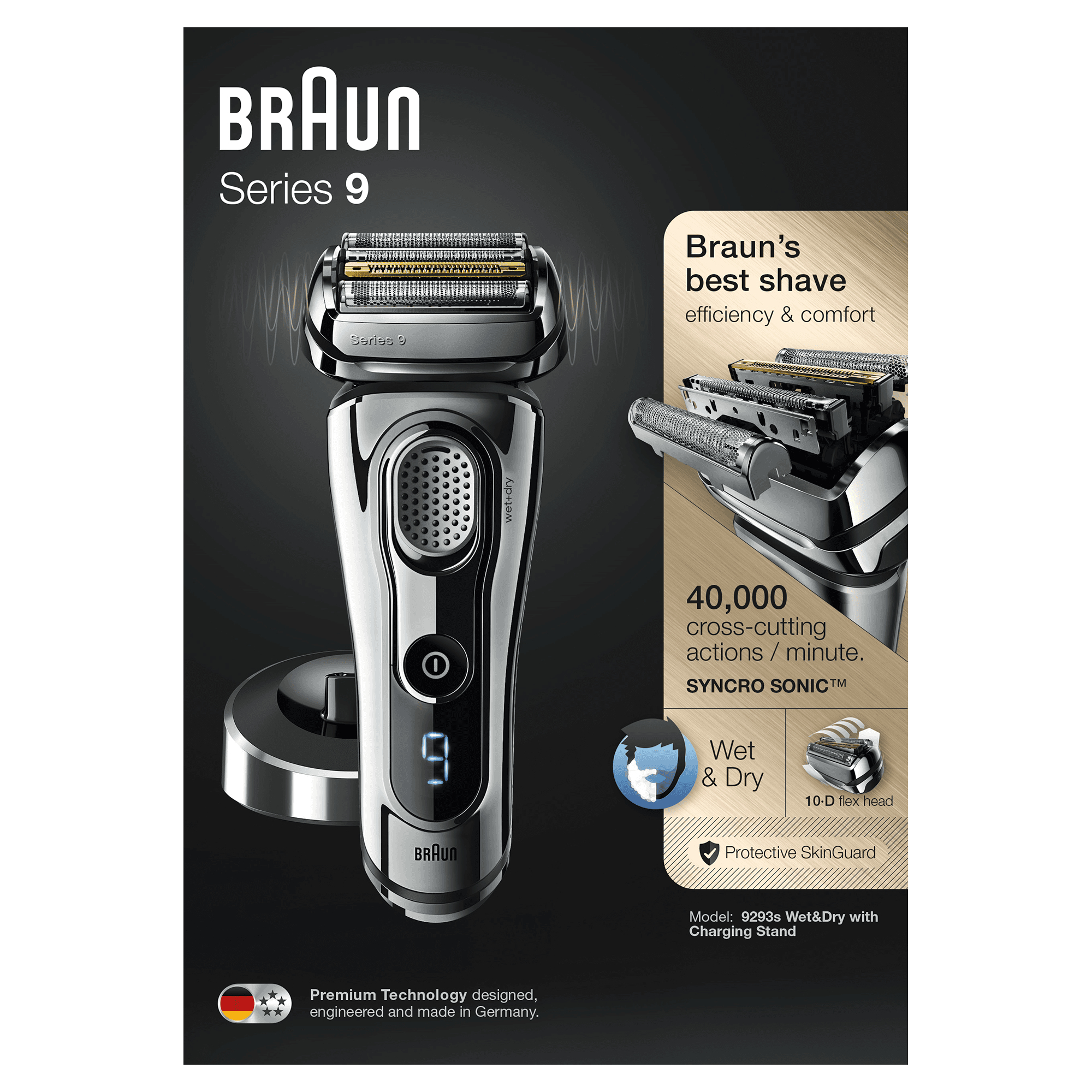 Braun Series 9 Electric Shaver for Men 9293s, Charging Stand and Travel Case - Chrome – image 9
