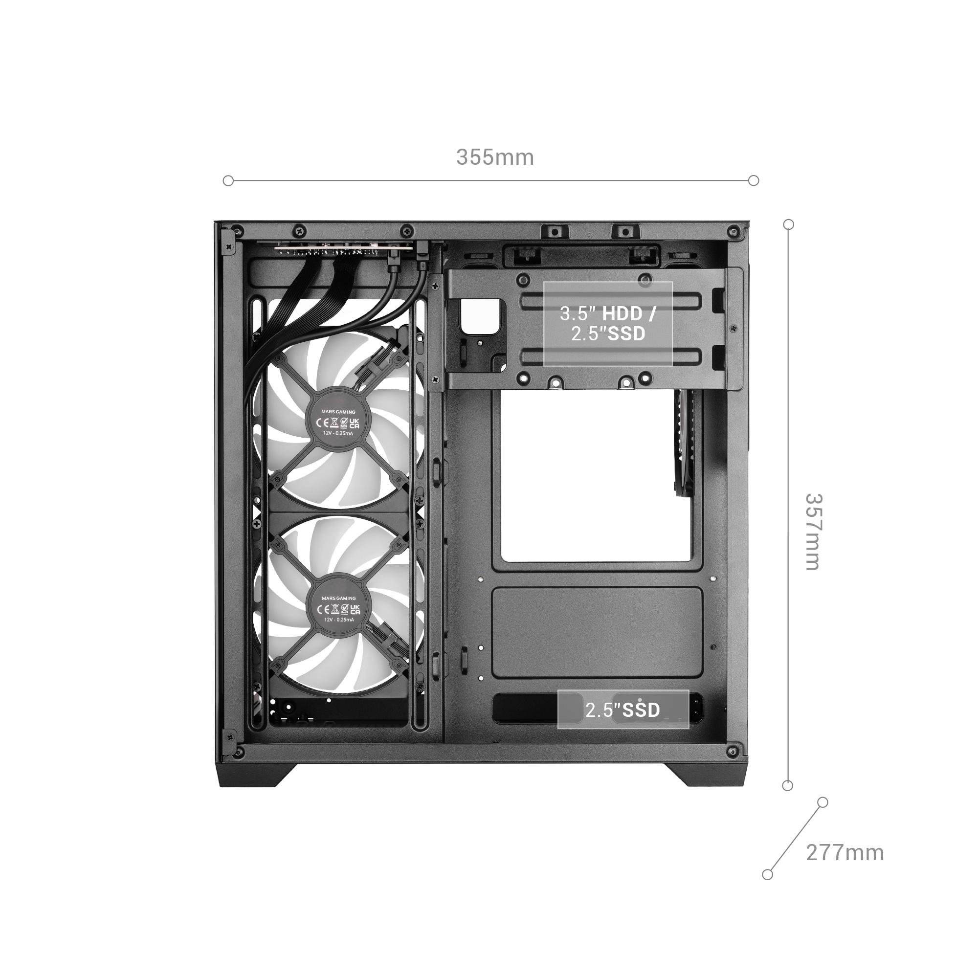 Mars Gaming MCVIEW3 computer case Mini Tower Black – image 7