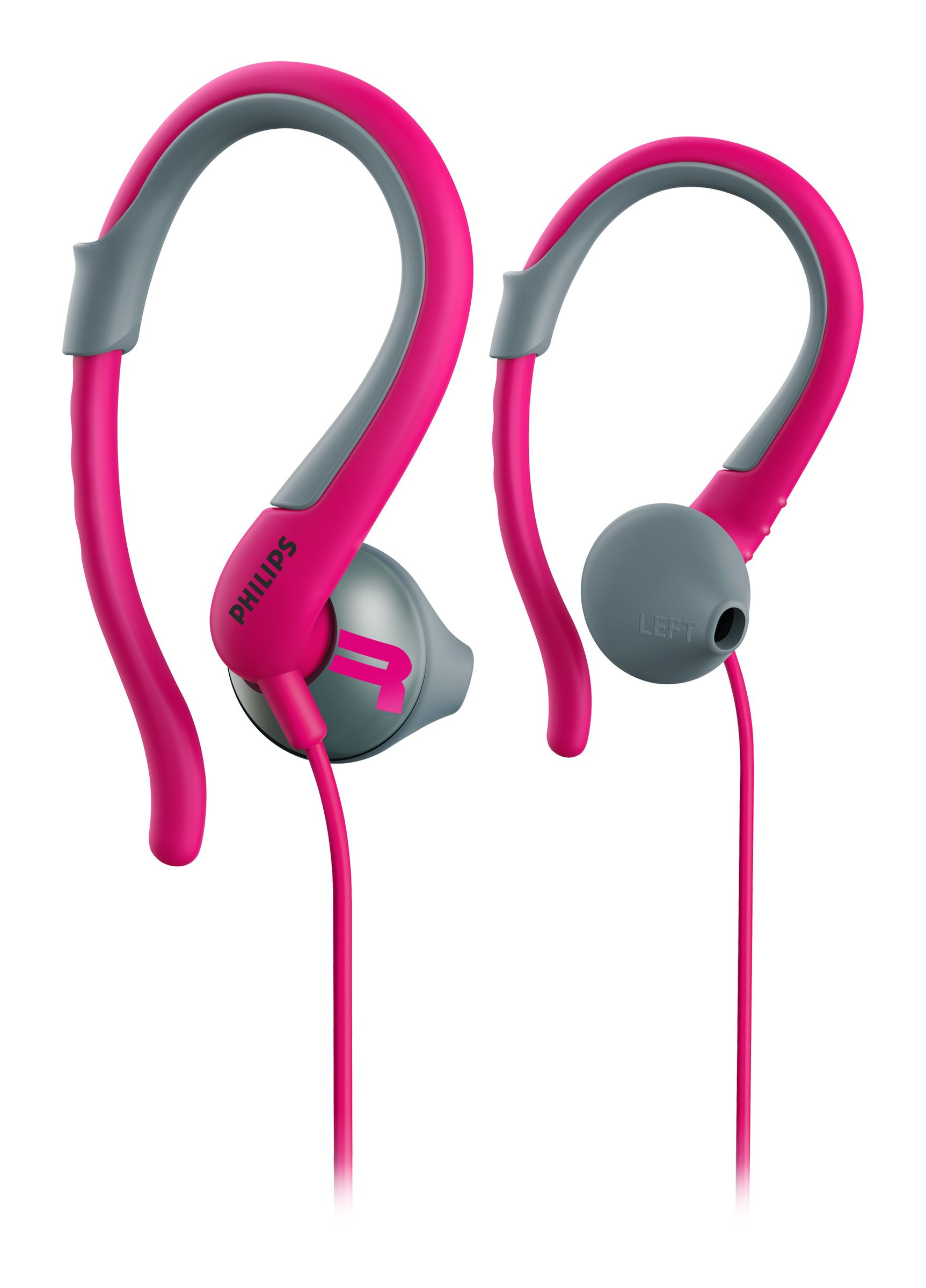 Philips ActionFit SHQ1250TPK/27 headphones/headset Wired Ear-hook, In-ear Grey, Pink – image 1