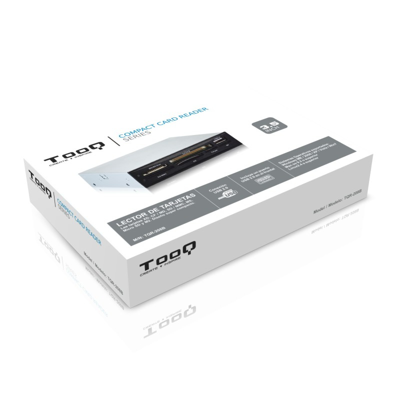 TooQ TQR-208B card reader USB 2.0 Internal Black, Silver – image 2