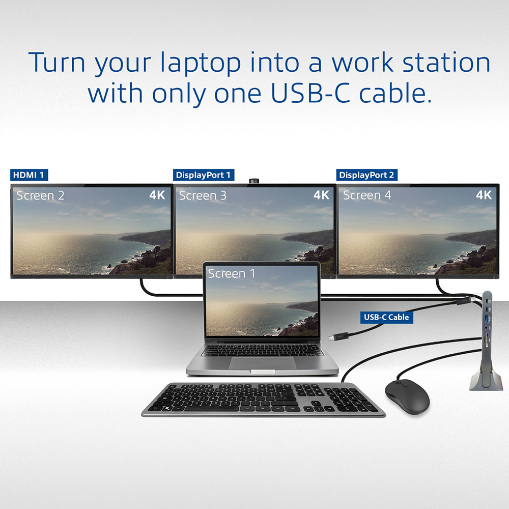 ACT AC7046 USB-C Docking Station 3 monitors HDMI, DisplayPort, with ethernet, USB hub, card reader and audio – image 4