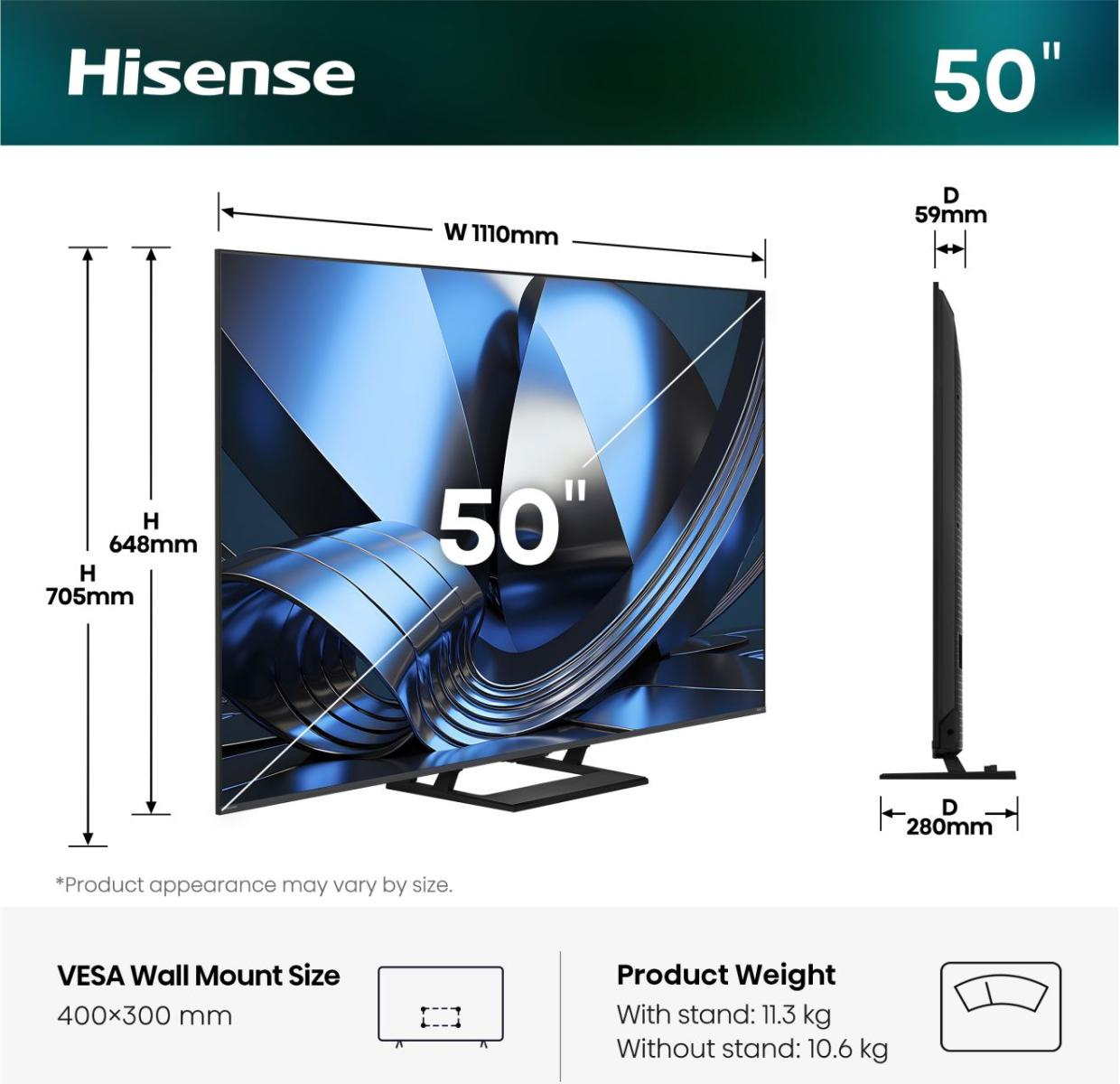TV Hisense 50U7SE (2026) 50 Mini LED ULED UHD 4K — photo 2