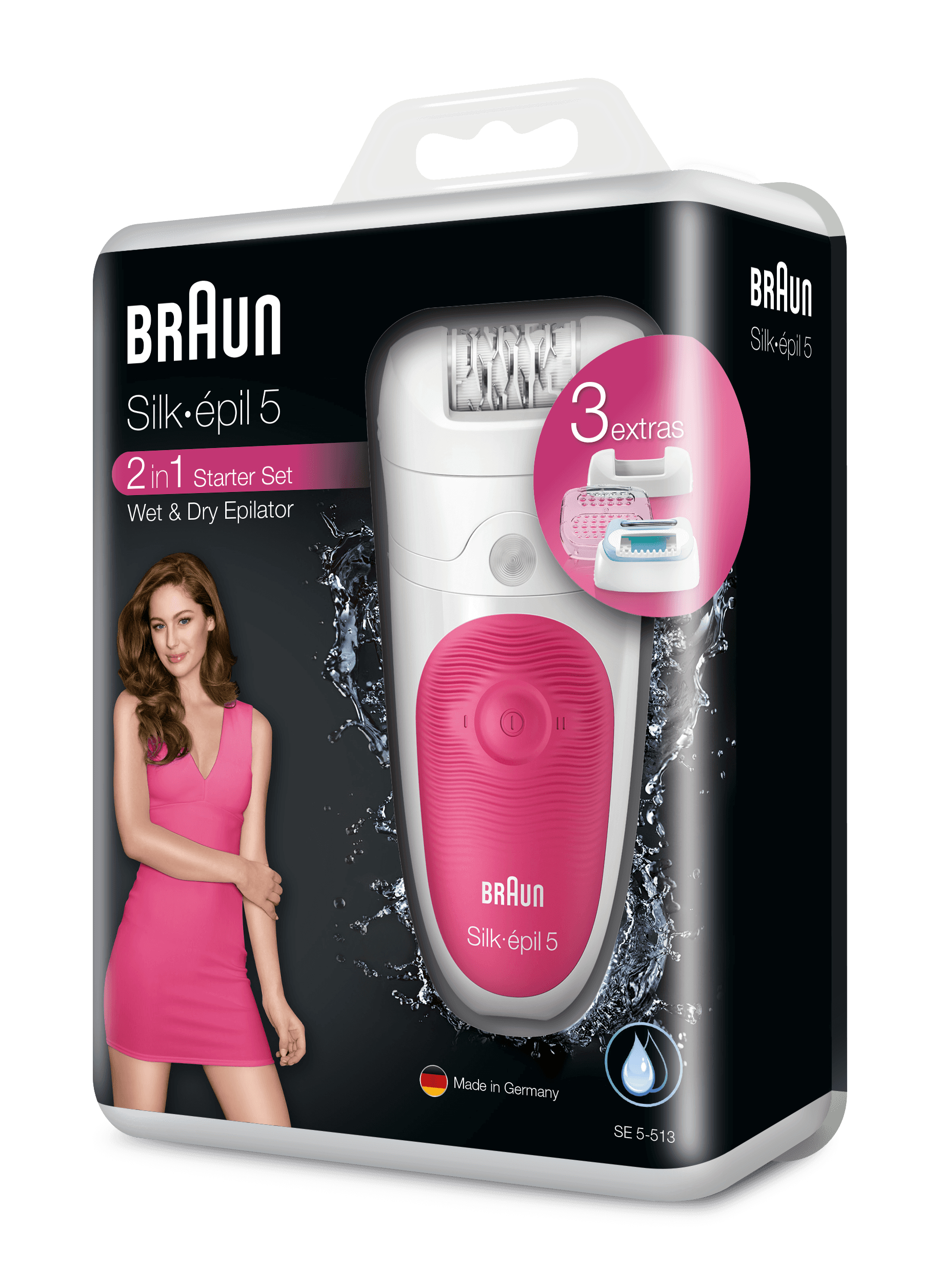 Braun Silk-épil 5 81663308 epilator 28 tweezers Pink, White – image 3