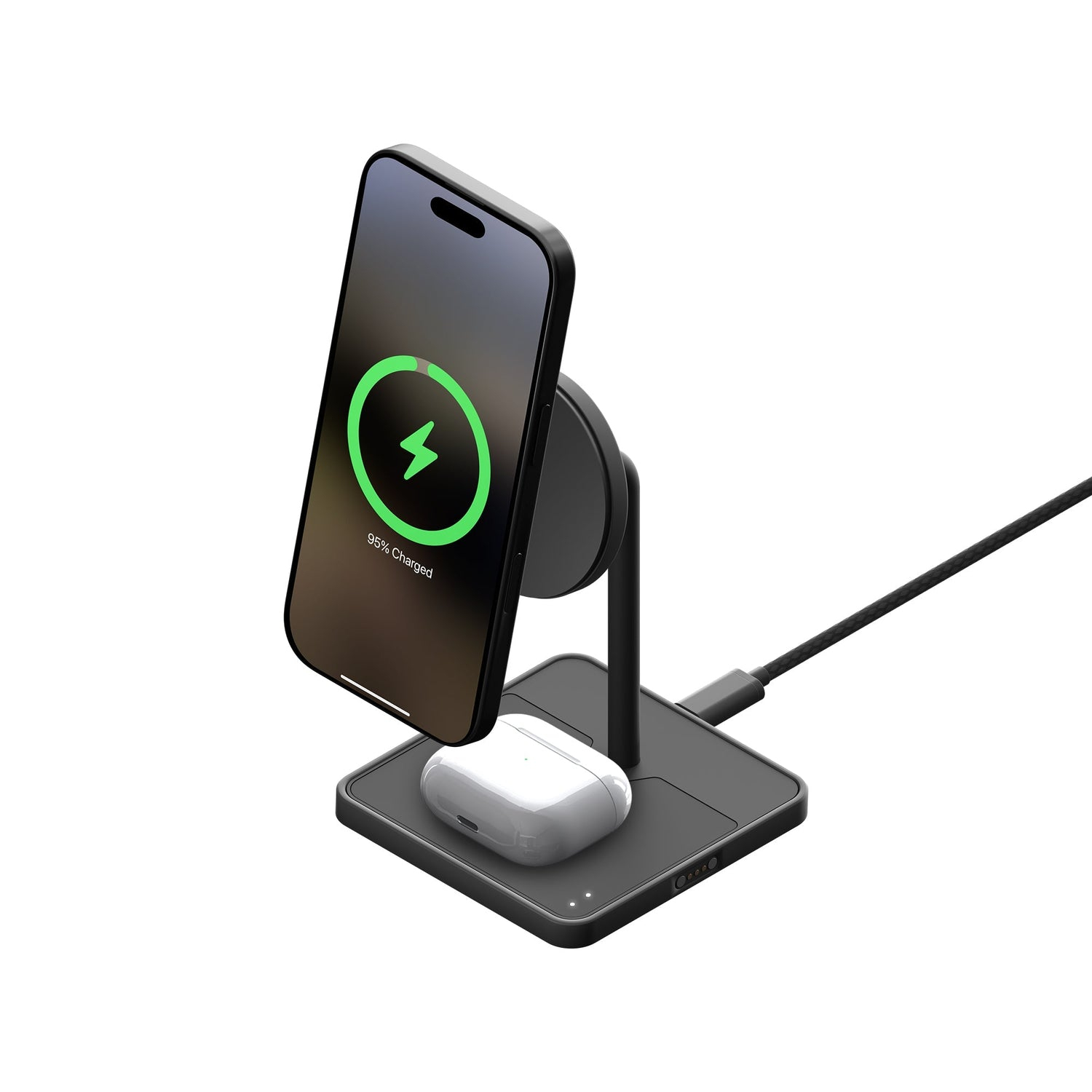 Mous Charging Stand with Qi2 — Matte Black