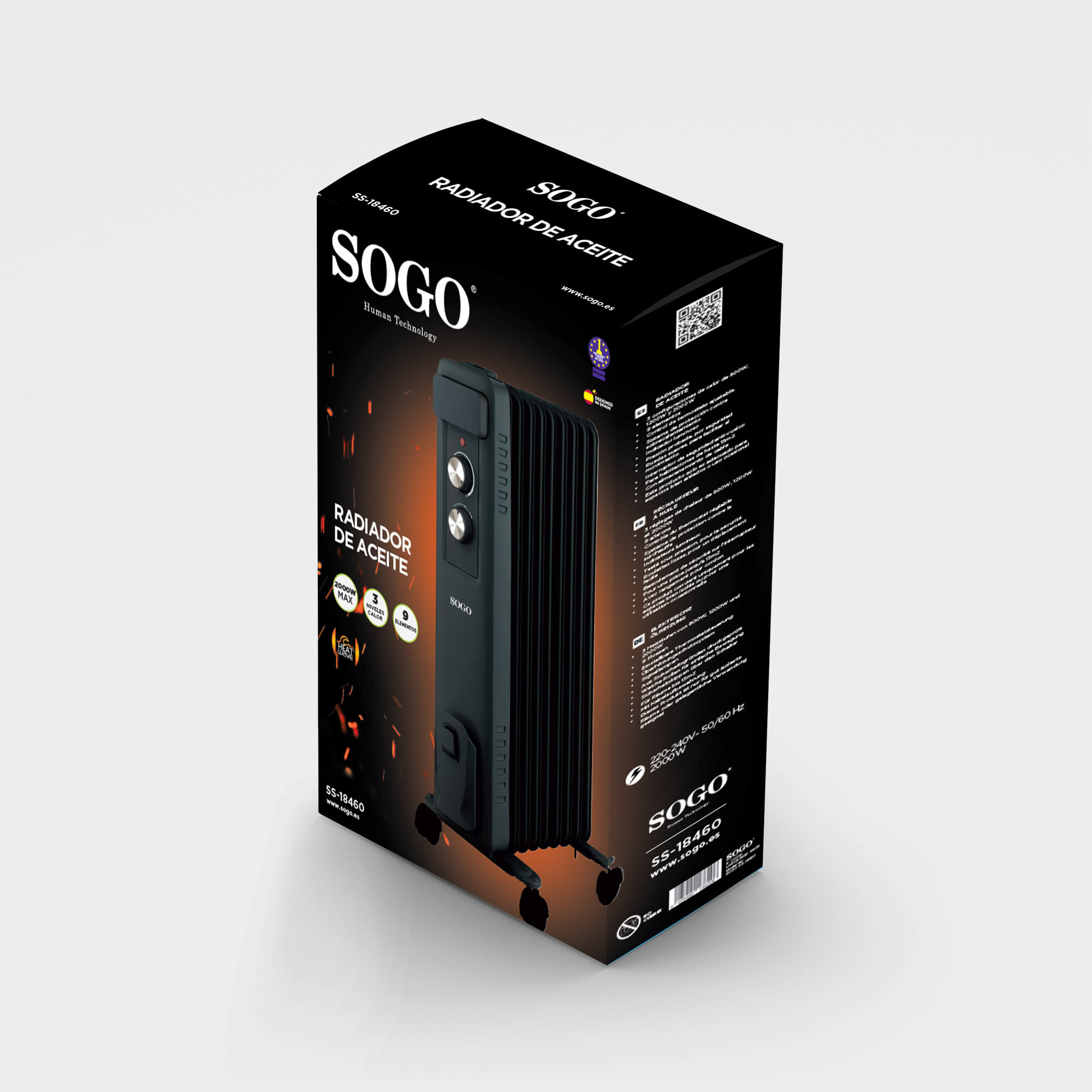 Sogo CAL-SS-18460 electric space heater Indoor Black – image 3