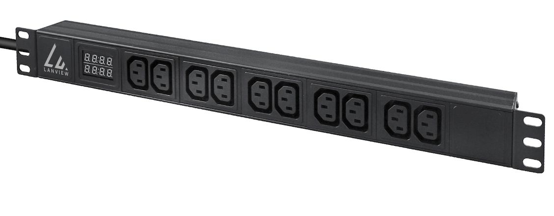 Lanview LVR-3MIEC-AMP-10C13 power distribution unit (PDU) 10 AC outlet(s) 1U Black – image 2