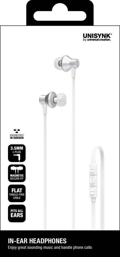 Unisynk 10212 headphones/headset Wired In-ear Calls/Music White – image 3