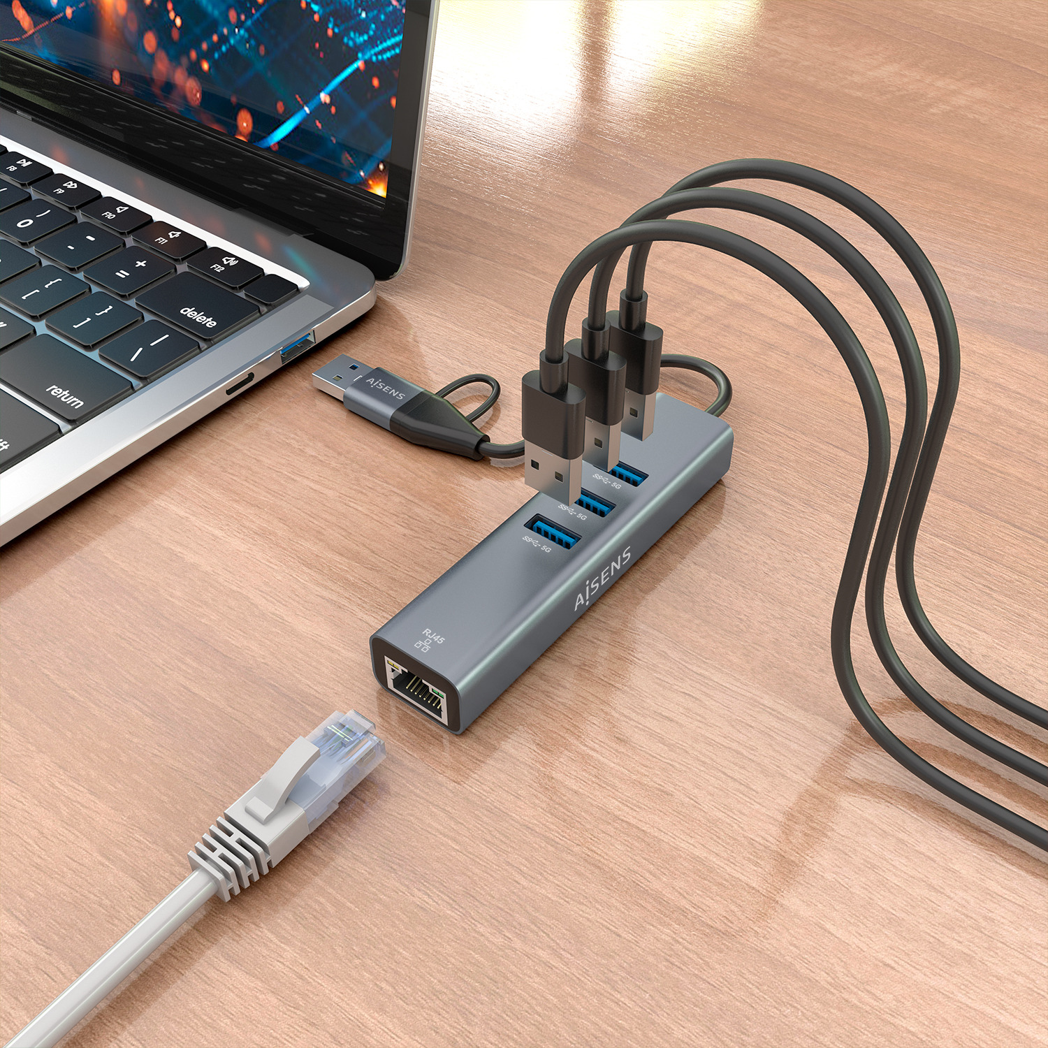 AISENS A109-1033 laptop dock/port replicator Wired USB 3.2 Gen 1 (3.1 Gen 1) Type-C Grey – image 5