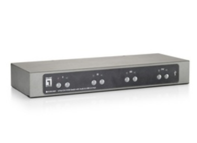 LevelOne 4-Port USB DVI KVM Switch with Audio & USB Hub – image 1