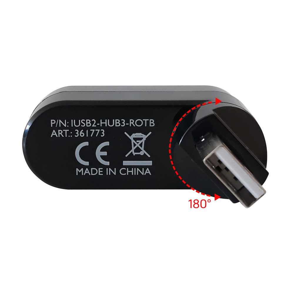 Techly IUSB2-HUB3-ROTB interface hub USB 2.0 480 Mbit/s Black – image 6