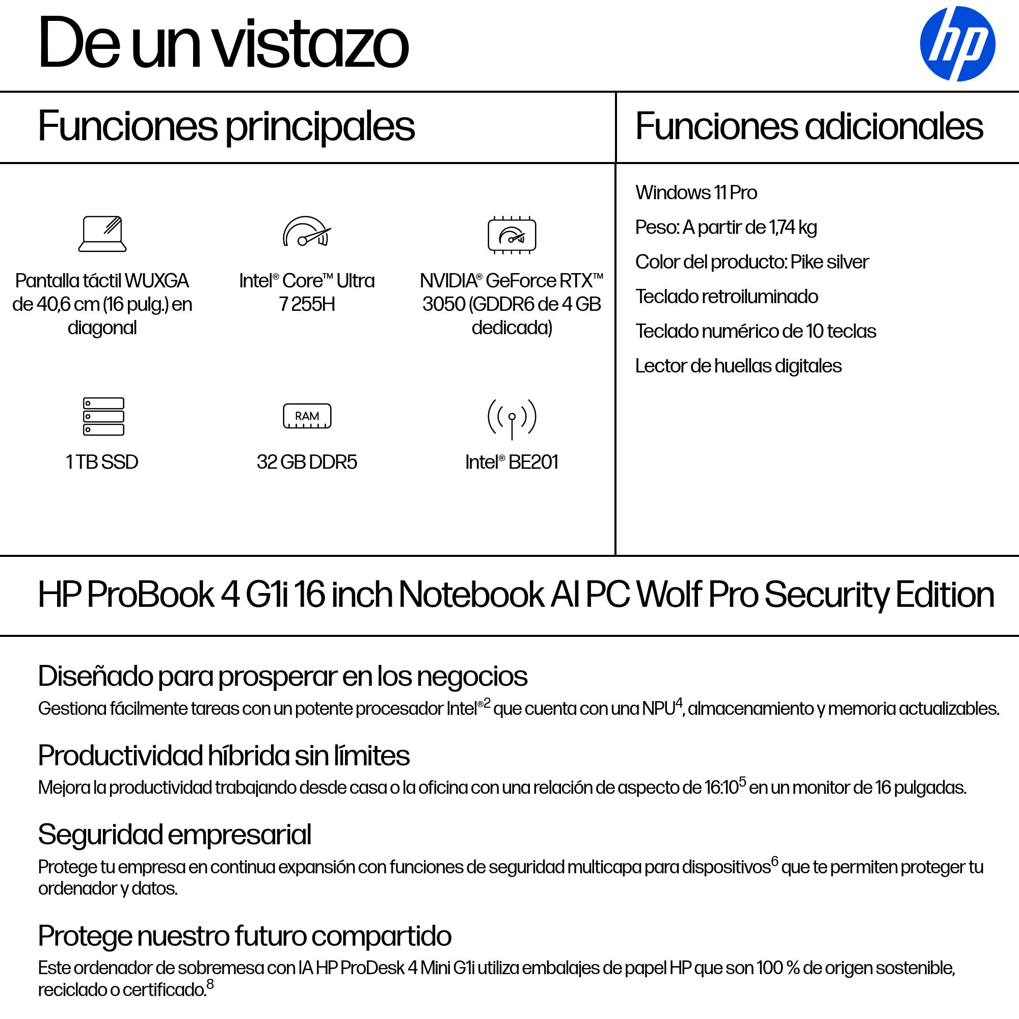Portátil Profesional HP ProBook 4 G1i 16" con 3 años de garantía - Con Inteligencia Artificial - imagen 5