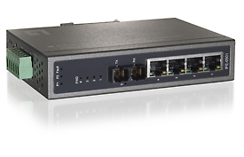 LevelOne 4-Port PoE w/ 1-Port SC Fiber Industrial Fast Ethernet Switch