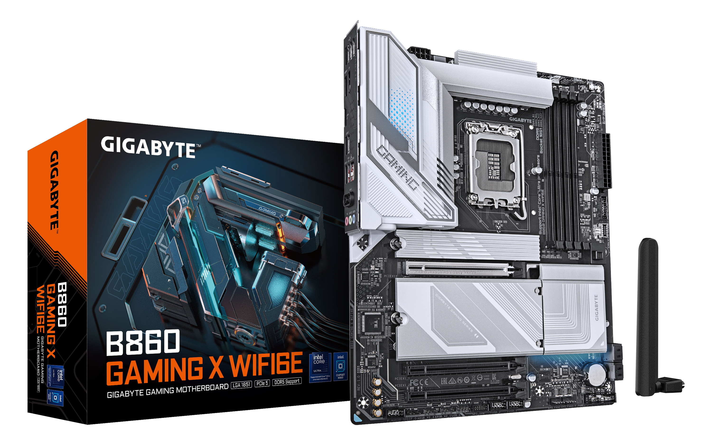 GIGABYTE B860 GAMING X WIFI6E Scheda madre - CPU Intel Core Ultra VRM a 12121 fasi fino a 9066MHz DDR5 1xPCIe 5.0 2xPCIe 4.0 M.