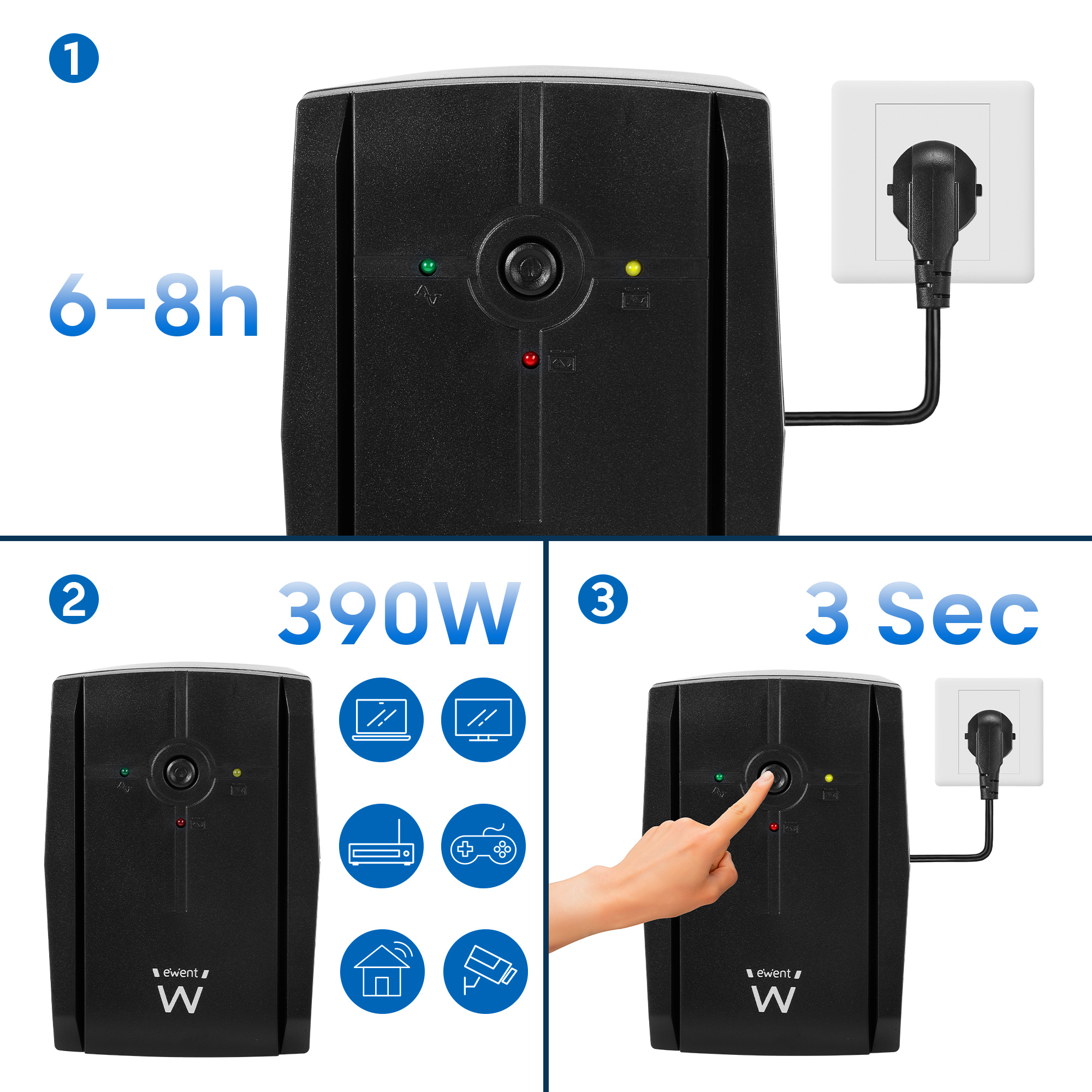 Ewent EW3995 uninterruptible power supply (UPS) Line-Interactive 0.78 kVA – image 6