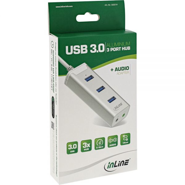 InLine 33051H interface hub USB 3.2 Gen 1 (3.1 Gen 1) Type-A 5000 Mbit/s Silver – image 9