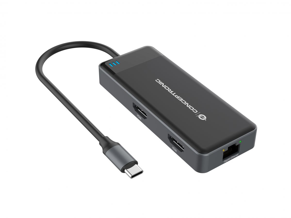 Conceptronic DONN14G laptop dock/port replicator Wired USB 3.2 Gen 1 (3.1 Gen 1) Type-C Grey – image 3
