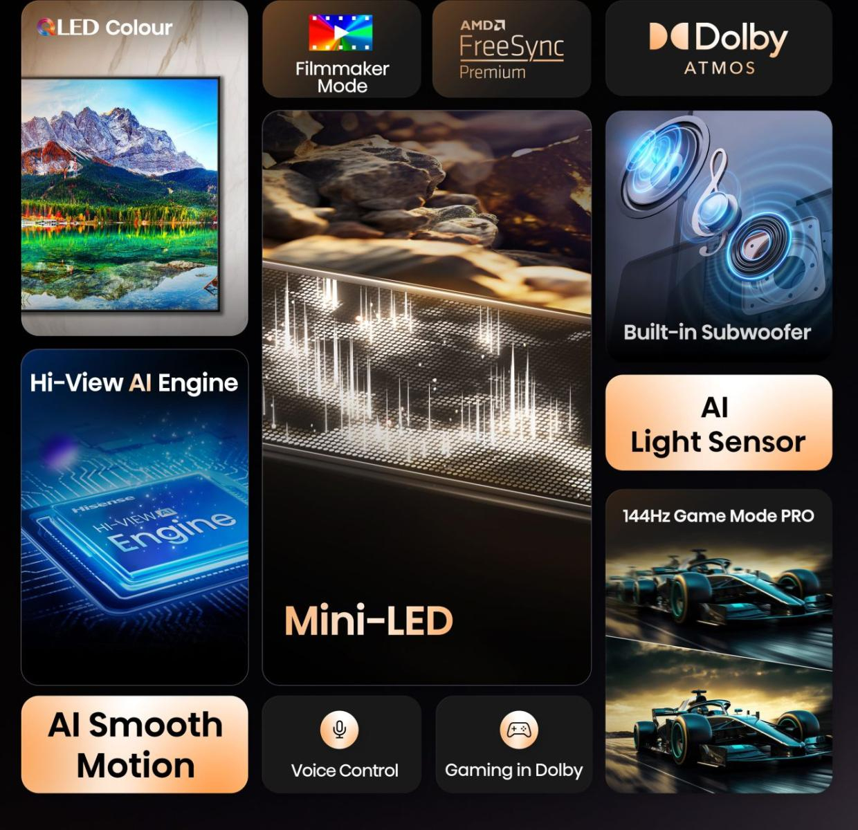 TV Hisense Mini LED 55E8Q 55 4K UltraHD 144Hz Smart TV VIDAA Dolby Vision Atmos Gaming PRO — photo 4