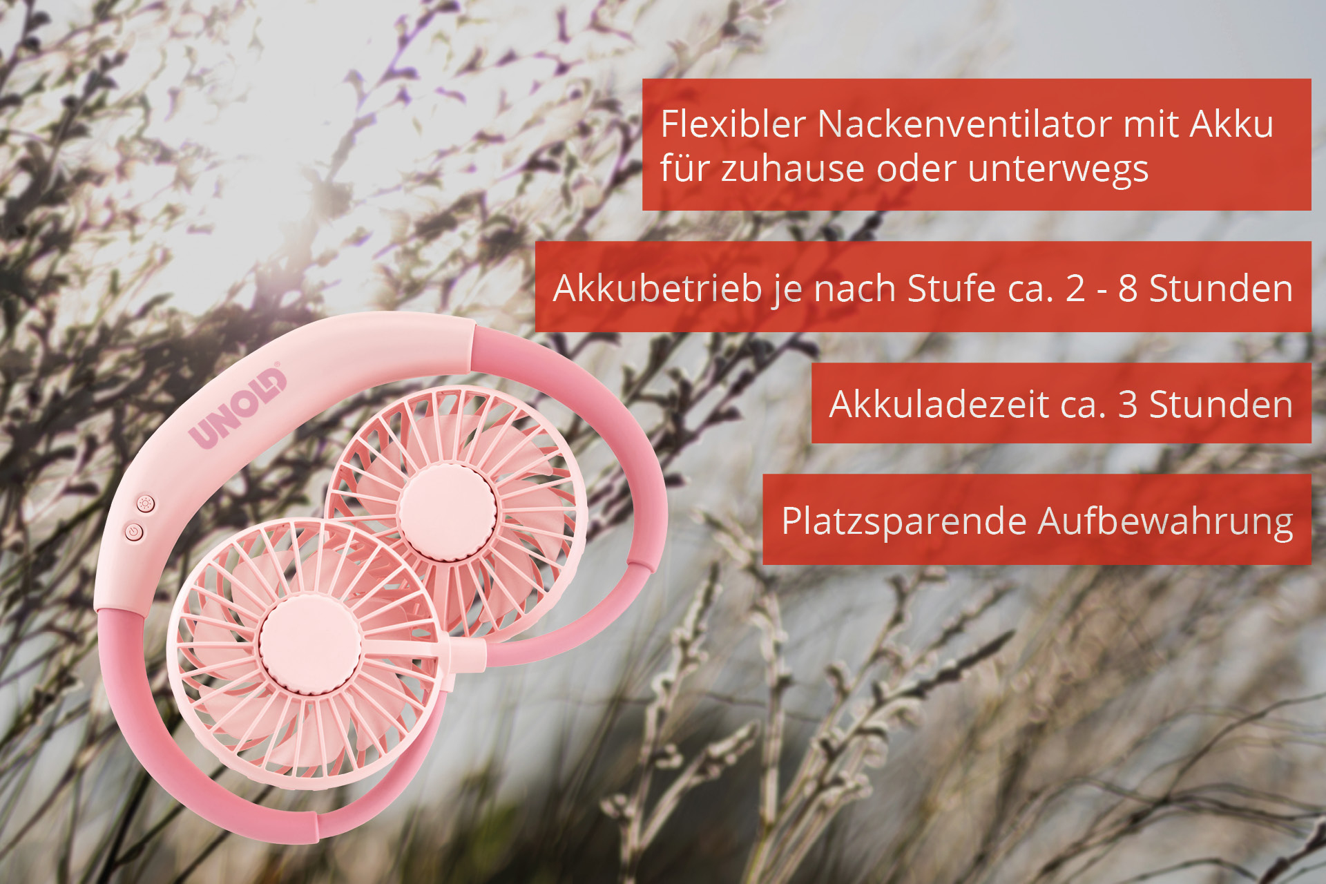 Unold Neck Fan Breezy Pink – image 4