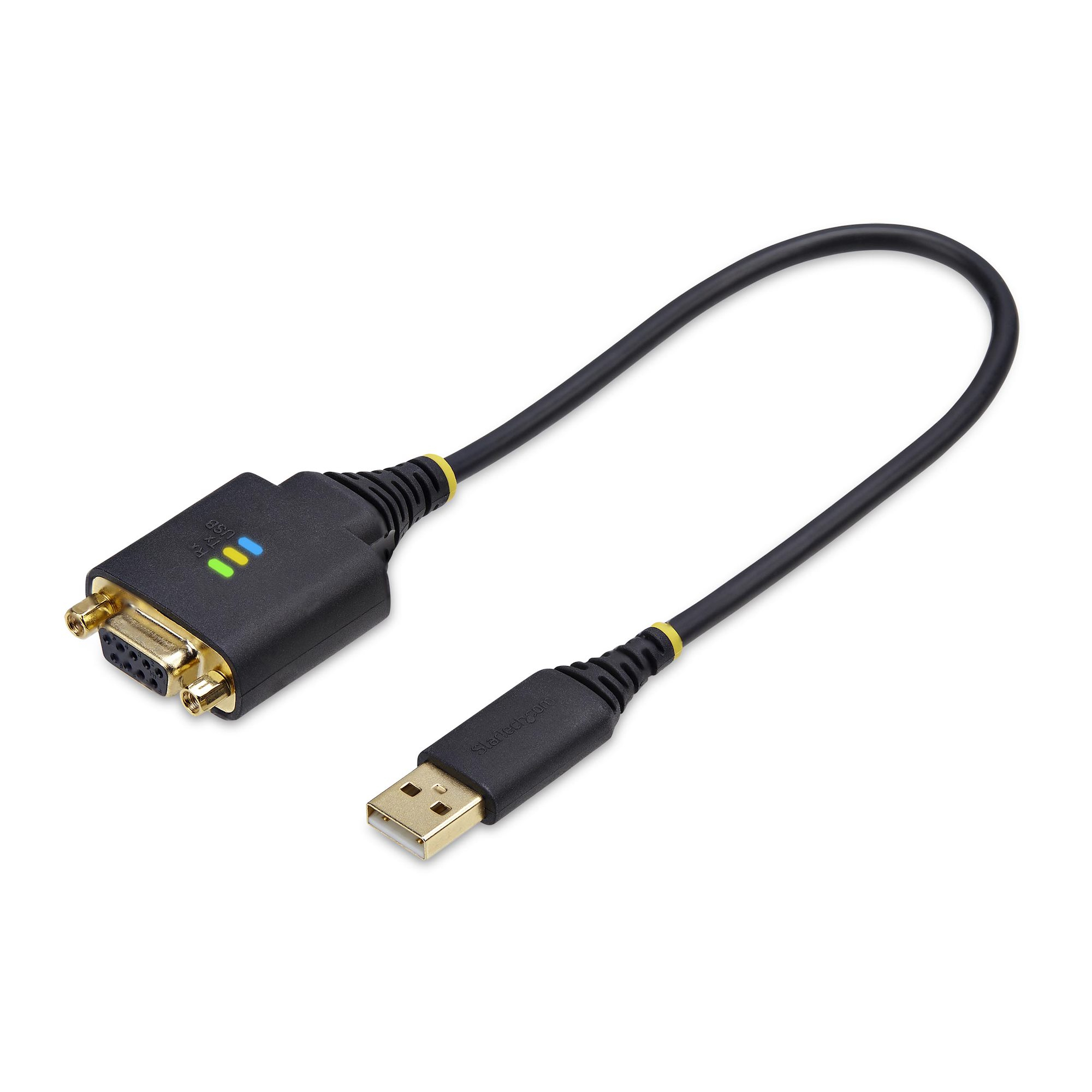 StarTech.com Cavo Adattatore USB a Seriale Null Modem da 30cm Convertitore da USB-A a DB9 RS232 COM Retention con Dadi/Viti Int