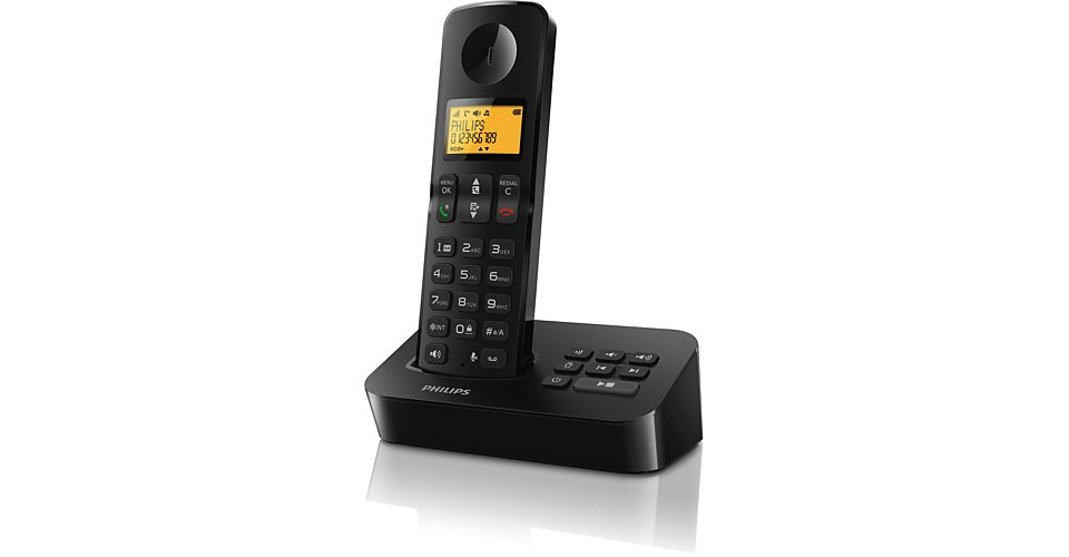 Philips D2151B/38 telephone DECT telephone Caller ID Black