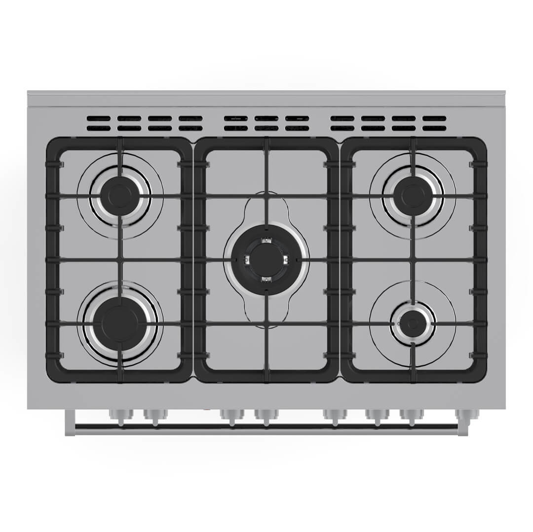 Hisense HFS90GA5EBL cooker Freestanding cooker Electric Gas Black, Silver – image 2