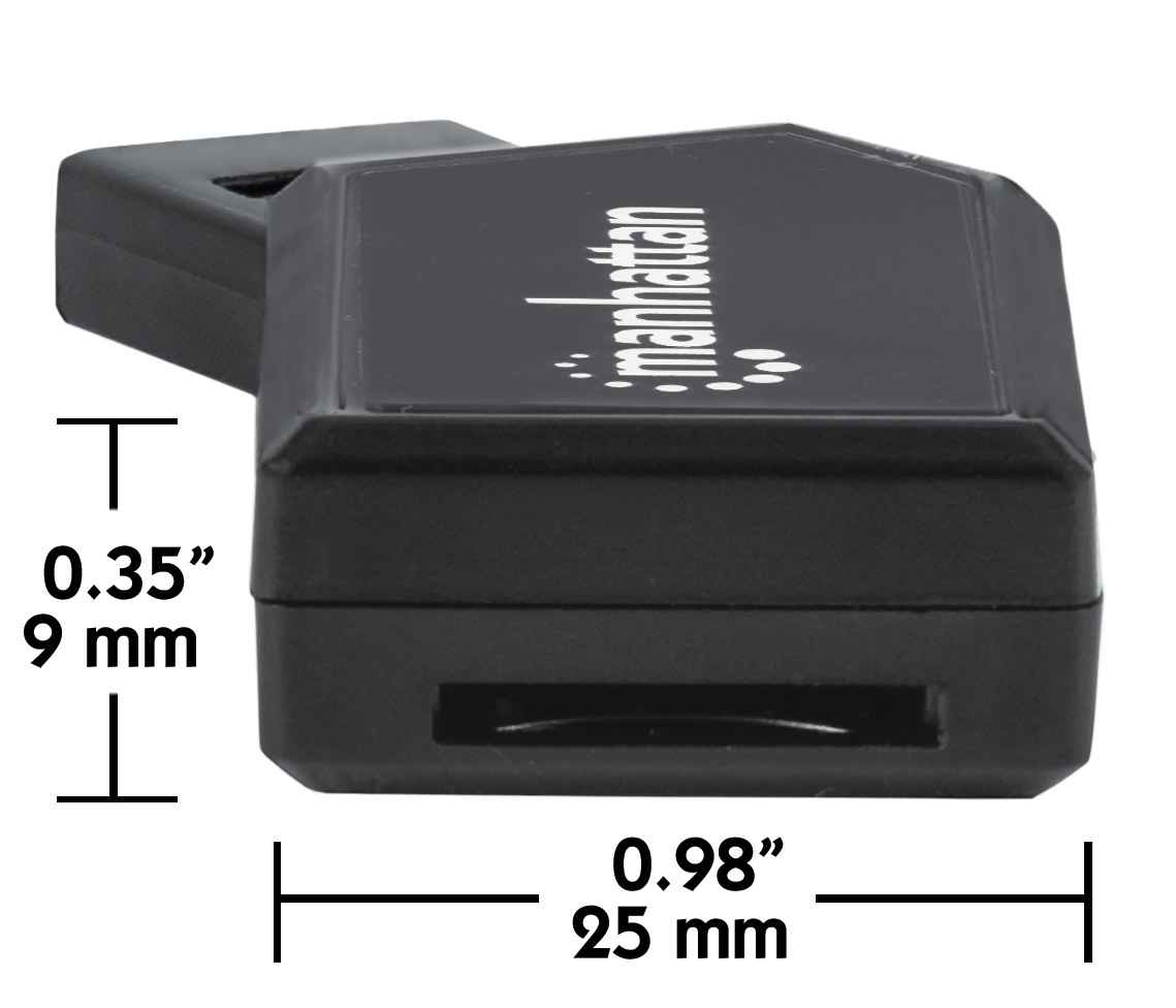 Manhattan USB-A Mini Multi-Card Reader/Writer, 480 Mbps (USB 2.0), 24-in-1, Hi-Speed USB, Windows or Mac, Black, Three Year Warranty, Blister – image 4