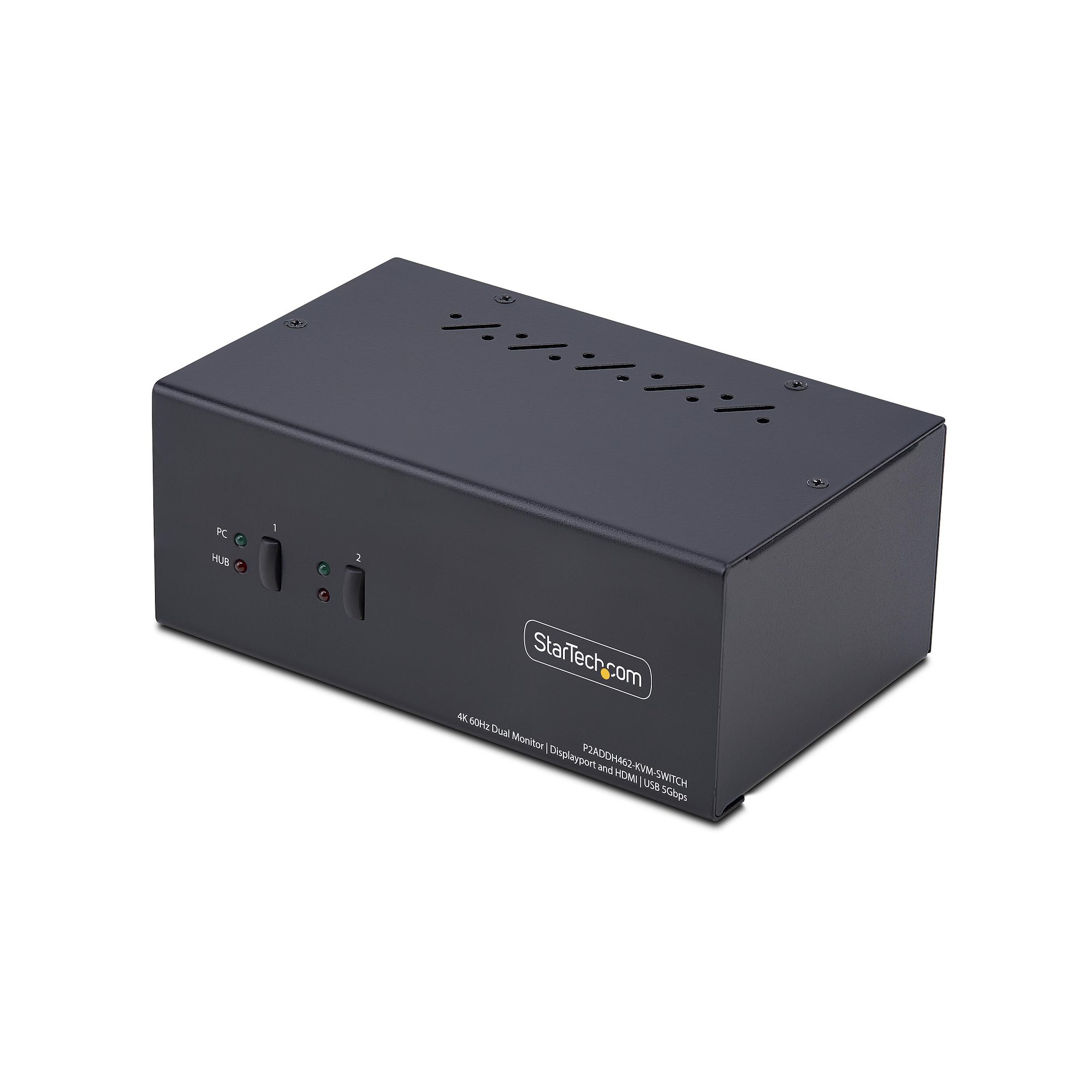 StarTech.com Switch KVM a 2 porte con doppio monitor DisplayPort e HDMI, 4K 60Hz, 1 monitor HDMI e 1 DP, hub USB 5Gbps a 2 port