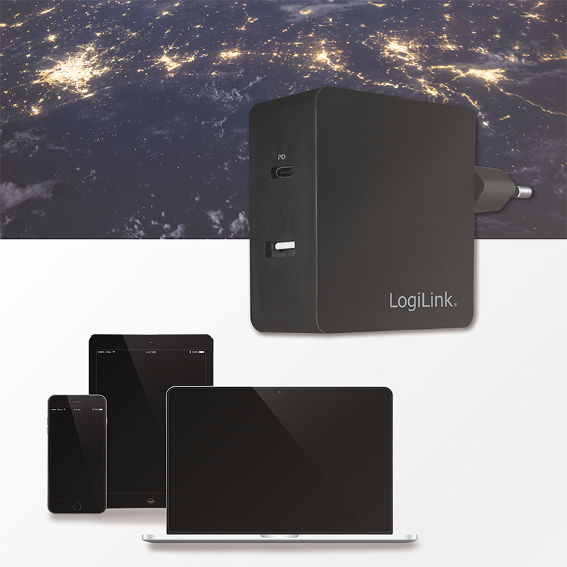 LogiLink USB power socket adapter, 1x USB-C Port & 1x USB-A Port – image 4