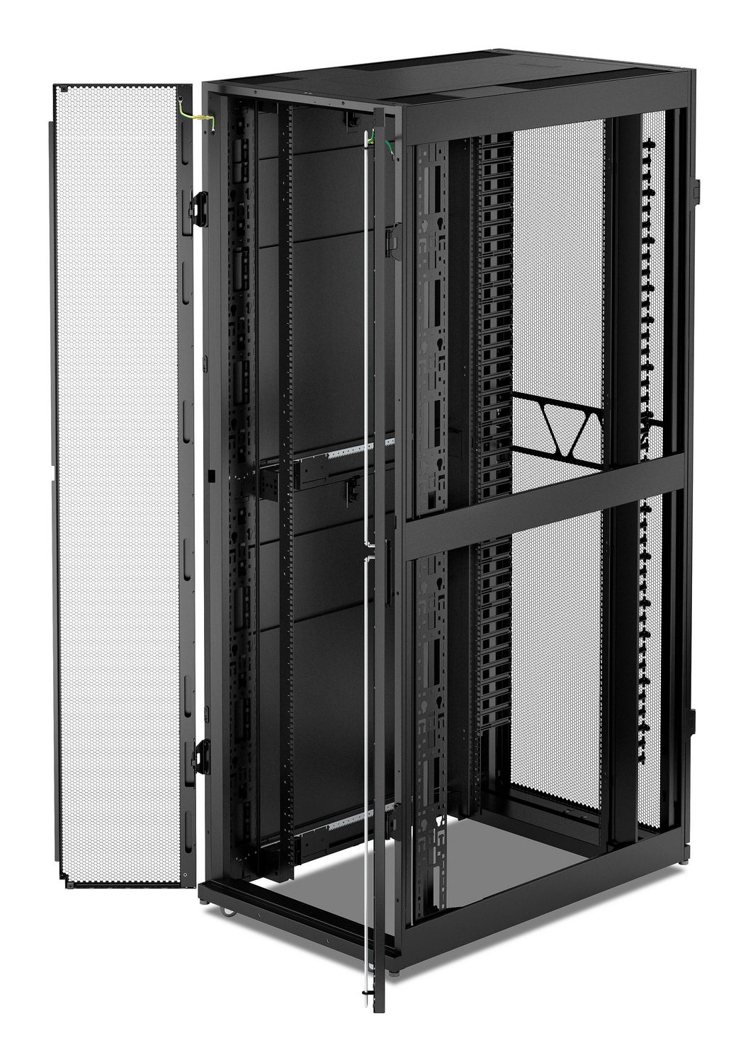 APC NetShelter SX - Rack cabinet - 2258H x 750W x 1200D mm, with Sides - floor-standing - black - 48U - 19" - TAA Compliant