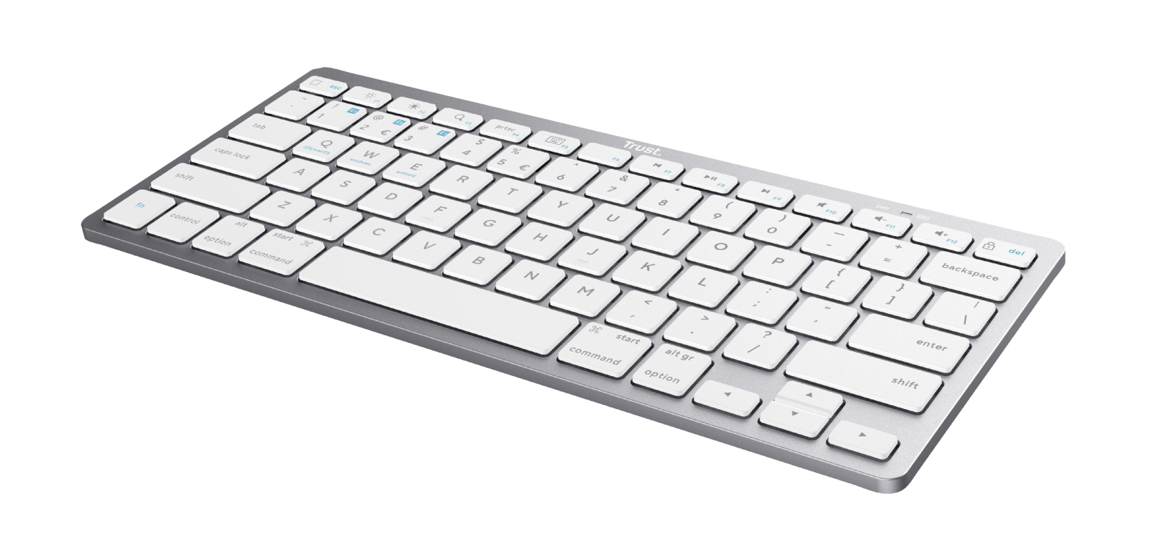 Trust 24907 keyboard Home Bluetooth Portuguese Silver – image 2