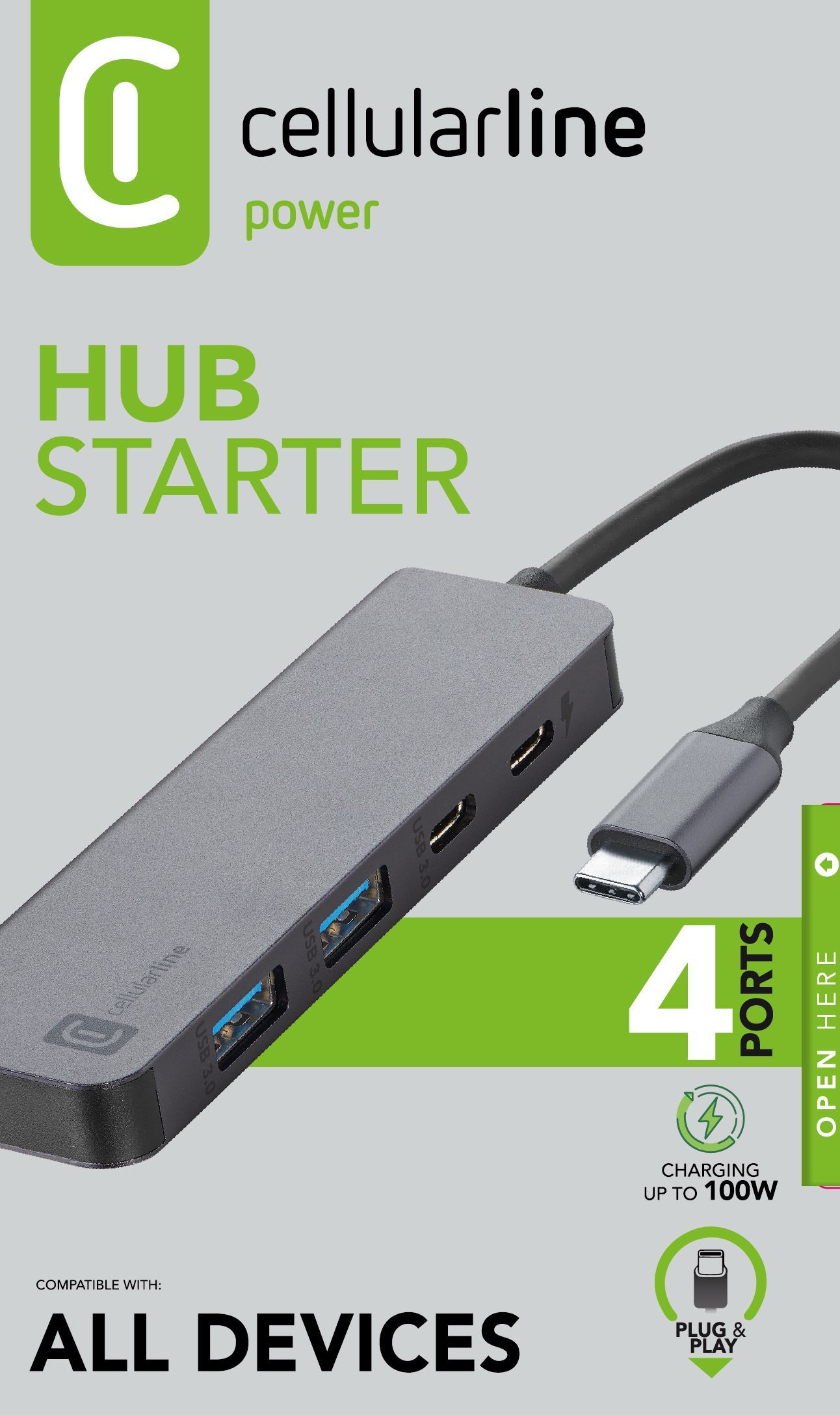 Cellularline Hub Starter 4-port hub for charging and data transfer – image 2