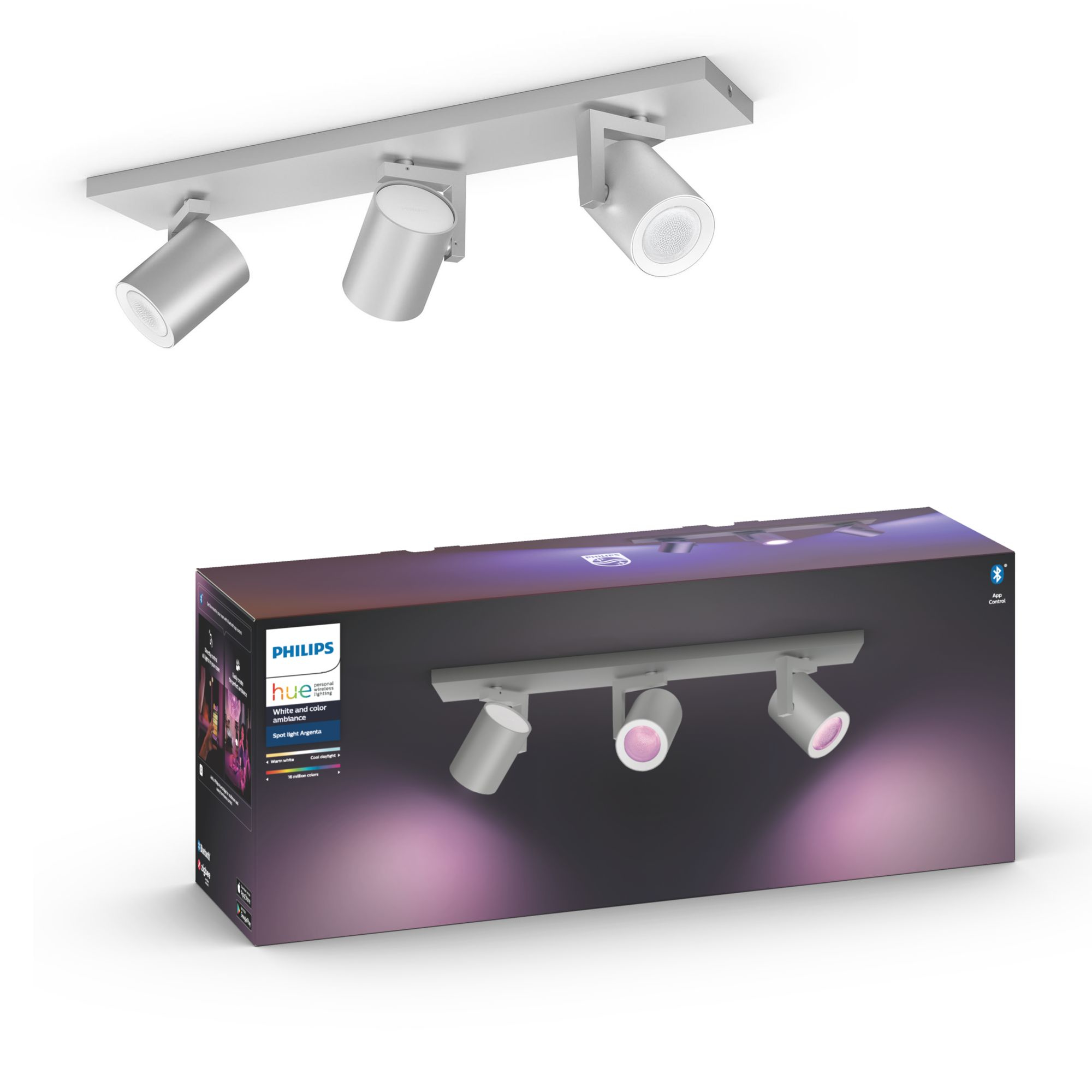 Philips by Signify Philips Hue White and colour ambience Argenta triple spotlight – image 7