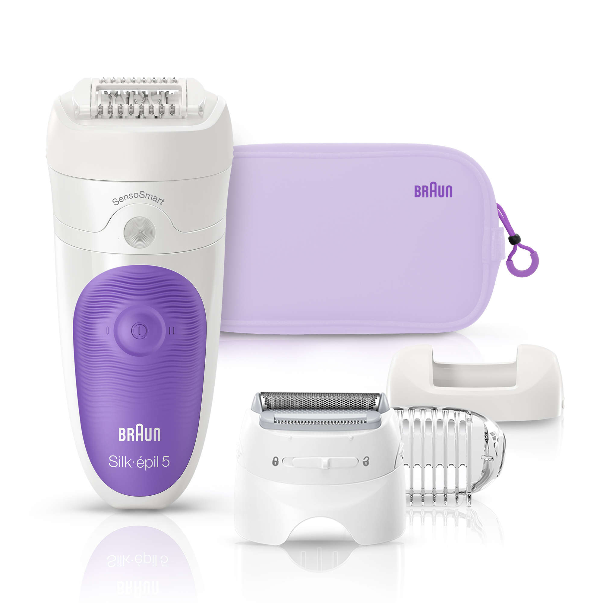 Braun Silk-épil 5 Wet&Dry 81702660 epilator 28 tweezers Lilac, White