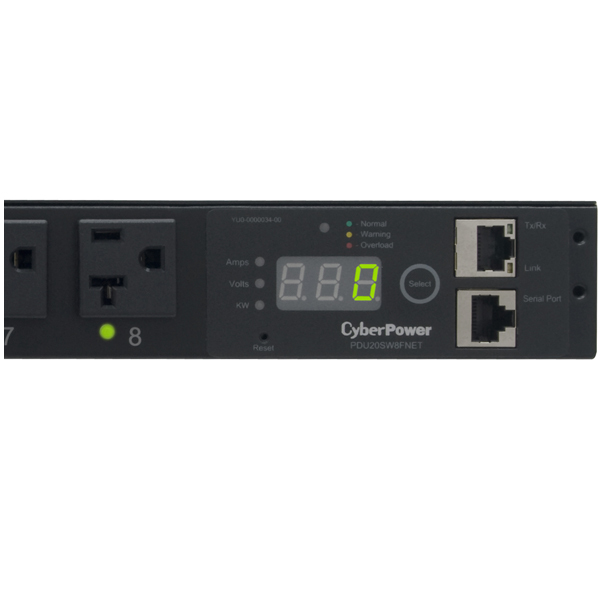 CyberPower PDU20SW8FNET power distribution unit (PDU) 8 AC outlet(s) 1U Black – image 4