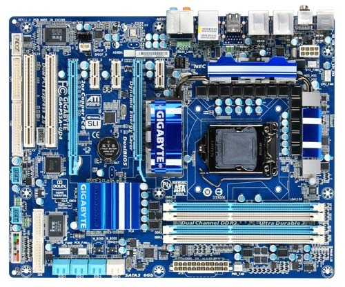 GIGABYTE GA-P55A-UD4 motherboard Intel® P55 LGA 1156 (Socket H) ATX – image 1