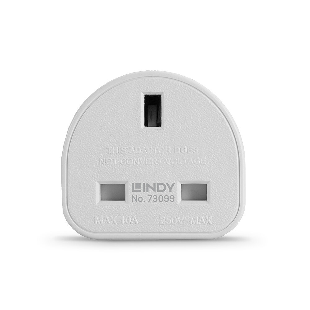 Lindy UK to Euro Adapter Travel Plug, White – image 3
